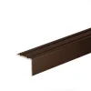 Brown self-adhesive anodised aluminium anti-slip stair edge nosing trim, 25 mm x 20 mm