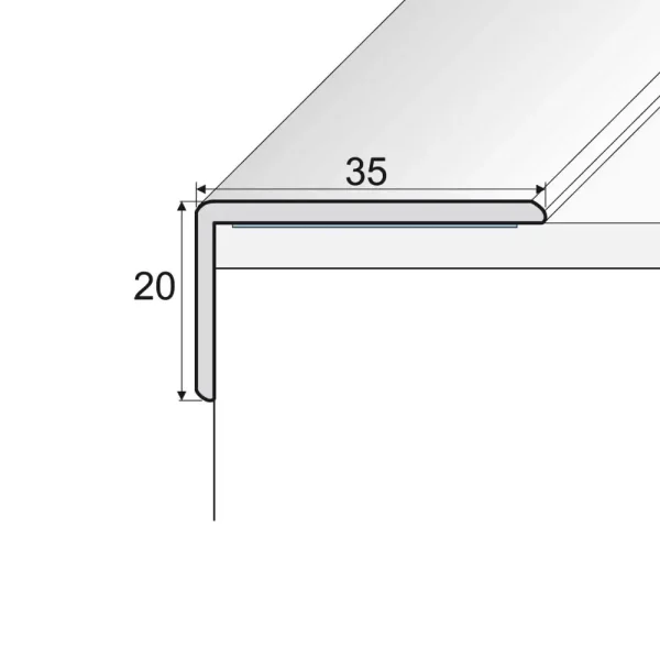 UPVC wood effect stair edge nosing trim PVC self-adhesive, 35mm x 20mm, E33