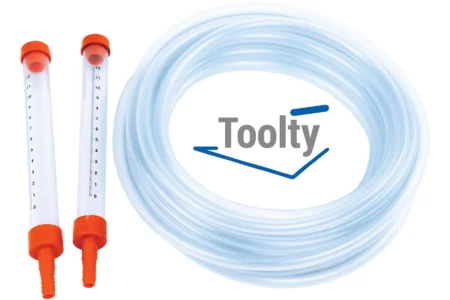 Toolty hose water level kit with two graduated tubes Toolty water level gauge kit with a 3/8 inch PVC hose and two graduated tubes