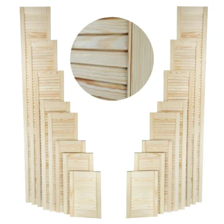 Pine Vented Louvre Cupboard Doors Slatted Wardrobe -Various sizes - Diyfixups