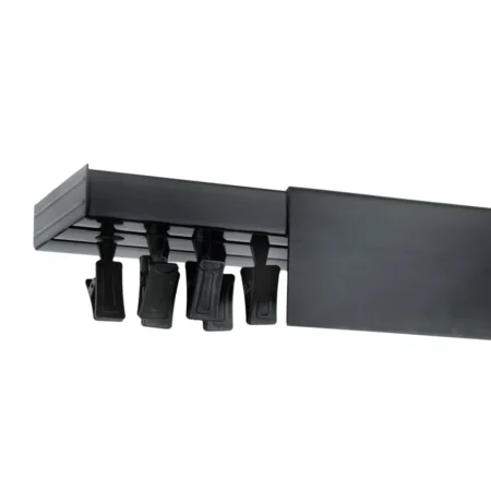 Double curtain rail track black PVC ceiling set clips corner cover