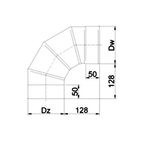 Chimney Flue Liner Adjustable Elbow drawing