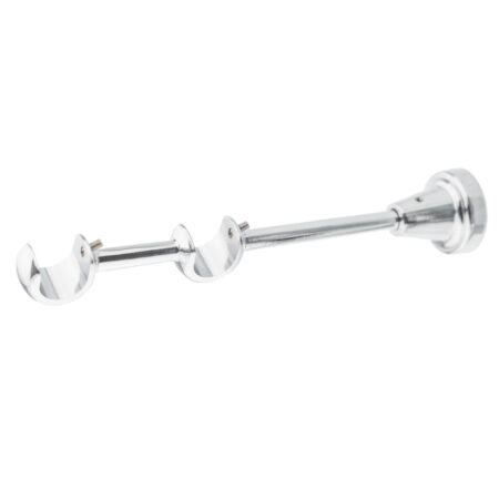 Chrome Classic double curtain pole bracket detail