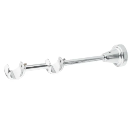 Chrome Classic double curtain pole bracket detail