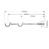 Chrome Classic double curtain pole bracket with dimensions