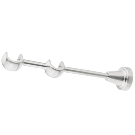 Inox Classic double curtain pole bracket detail