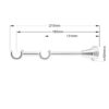 Inox Classic double curtain pole bracket with dimensions
