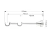 Inox Classic double curtain pole bracket with dimensions