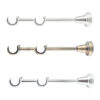 Double curtain rod bracket in Antique Brass, Inox Brass and Chrome finishes