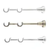 Double curtain rod bracket in Antique Brass, Inox Brass and Chrome finishes