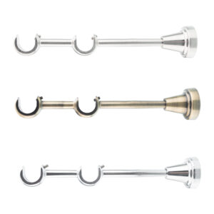 19-19mm Curtain Pole Curtain Bracket classic Double curtain rod bracket in Antique Brass, Inox Brass and Chrome finishes