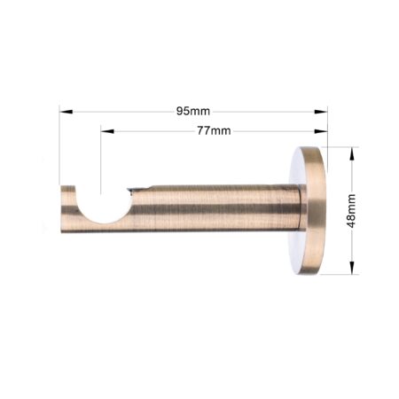 19 Antique Single Modern dim 2 19 mm single curtain rod bracket in modern style with antique finish and dimensions