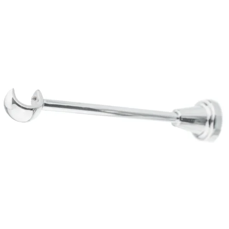 Chrome Classic single curtain pole bracket detail