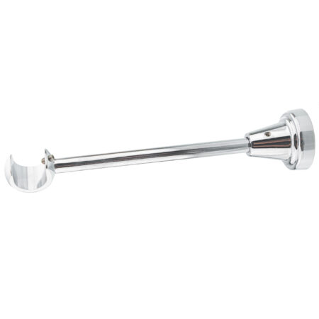 19 Chrome Single Classic 2 Chrome Classic single curtain pole bracket close-up