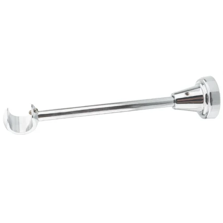 Chrome Classic single curtain pole bracket close-up
