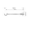 19 Chrome Single Classic Dim Chrome Classic single curtain pole bracket with dimensions