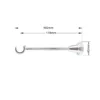 Chrome Classic single curtain pole bracket with dimensions