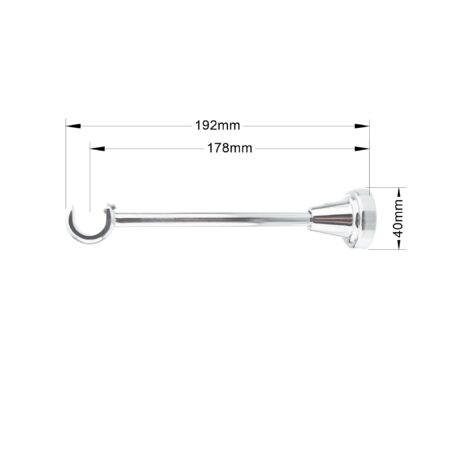 19 Chrome Single Classic Dim Chrome Classic single curtain pole bracket with dimensions