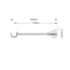 19 Inox Single Classic Dim Inox Classic single curtain pole bracket with dimensions