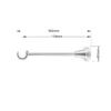 Inox Classic single curtain pole bracket with dimensions