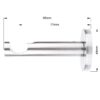 19 Inox Single Modern dim 19 mm single curtain rod bracket in modern style with inox finish and dimensions