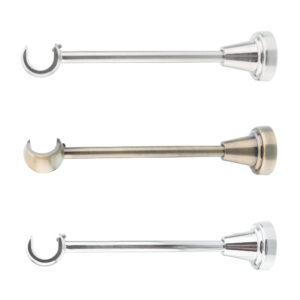 19mm Classic curtain pole brackets in chrome, antique brass, and inox finishes