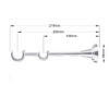 25-19 Chrome Double dim 25-19 mm double curtain rod bracket with chrome finish and dimensions