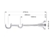 25-19 mm double curtain rod bracket with chrome finish and dimensions