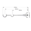 25-19 mm double curtain rod bracket with inox finish and dimensions
