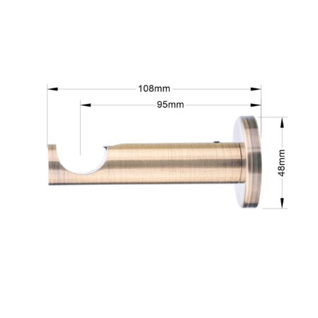 25 mm single curtain rod bracket in modern style with antique finish and dimensions