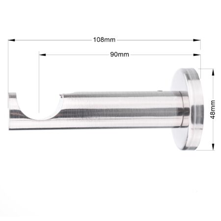 25 mm single curtain rod bracket in modern style with inox finish and dimensions