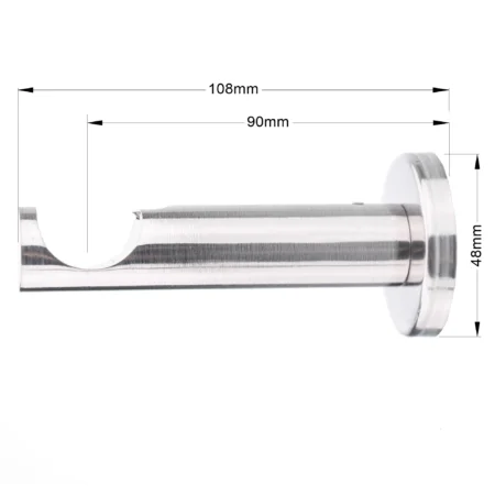 25 mm single curtain rod bracket in modern style with inox finish and dimensions