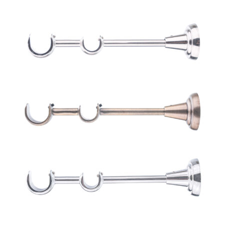 Curtain Pole Curtain Bracket 25-19mm Classic Classic curtain pole bracket shown in three finishes, featuring a double support design for 25/19mm curtain poles