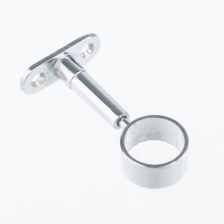 Chrome centre support bracket for 25 mm wardrobe rail