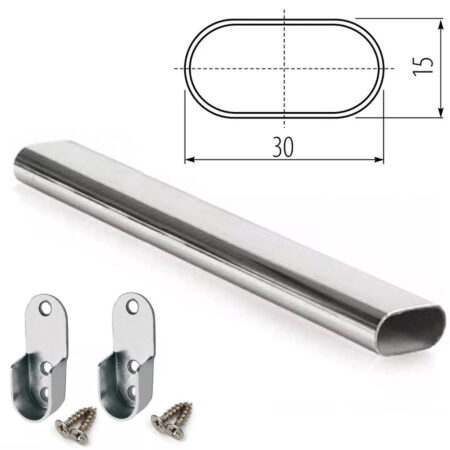 Wardrobe_Rail_Oval_30x15_m4 Oval wardrobe rail 30x15 mm detail