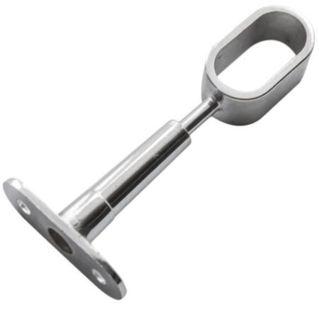 Chrome mounting bracket for 30 x 15 mm oval wardrobe rail
