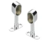 Wardrobe_Rail_Oval_brackets 30x15_pair Pair of chrome-plated oval wardrobe rail brackets with rectangular openings and mounting holes.