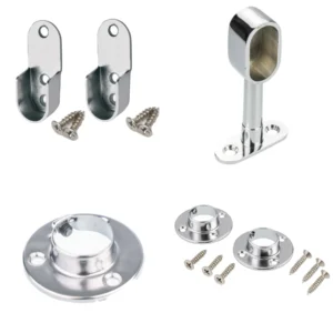 brackets Chrome wardrobe rail mounting brackets and supports for 25 mm rail