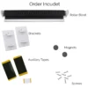 Roller blind with brackets, magnets, mounting tape and screws included
