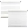 White day and night roller blind shown with the fabric open and closed