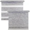 Light grey day and night roller blind shown with the fabric open and closed