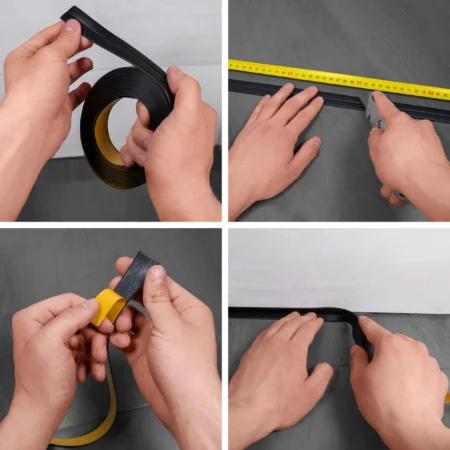 PVC Skirting Board Self-Adhesive Flexible Trim 10x10mm 5m