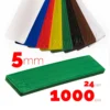 Flat plastic window spacer, green, 5 mm thick and 24 mm wide, 1000 PCS pack