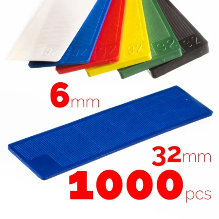Flat plastic window spacer, black, 6 mm thick and 32 mm wide, 1000 PCS pack