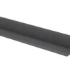 Graphite self-adhesive PVC skirting board trim folded along its hinge, 10x10mm