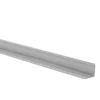 Silver self-adhesive PVC skirting board trim folded along its hinge, 10x10mm