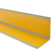 Gray PVC angle trim, reverse side with the self-adhesive tape Reverse side of the Gray PVC wall corner protector trim showing the adhesive tape